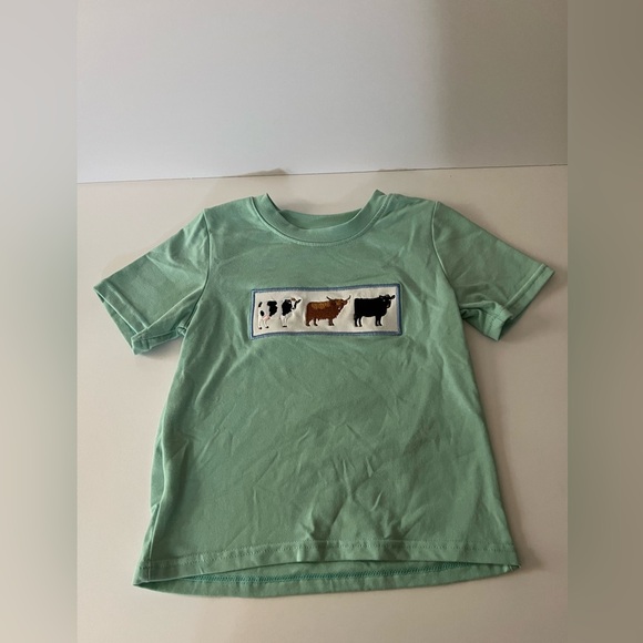 Blue cow embroidery shirt - Picture 4 of 7